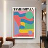 Tame Impala At Glastonbury Großes Poster, Vintage, buntes Leinwandbild, Retro-Wandbilder für Wohnzimmer, Heimdekoration, ungerahmt