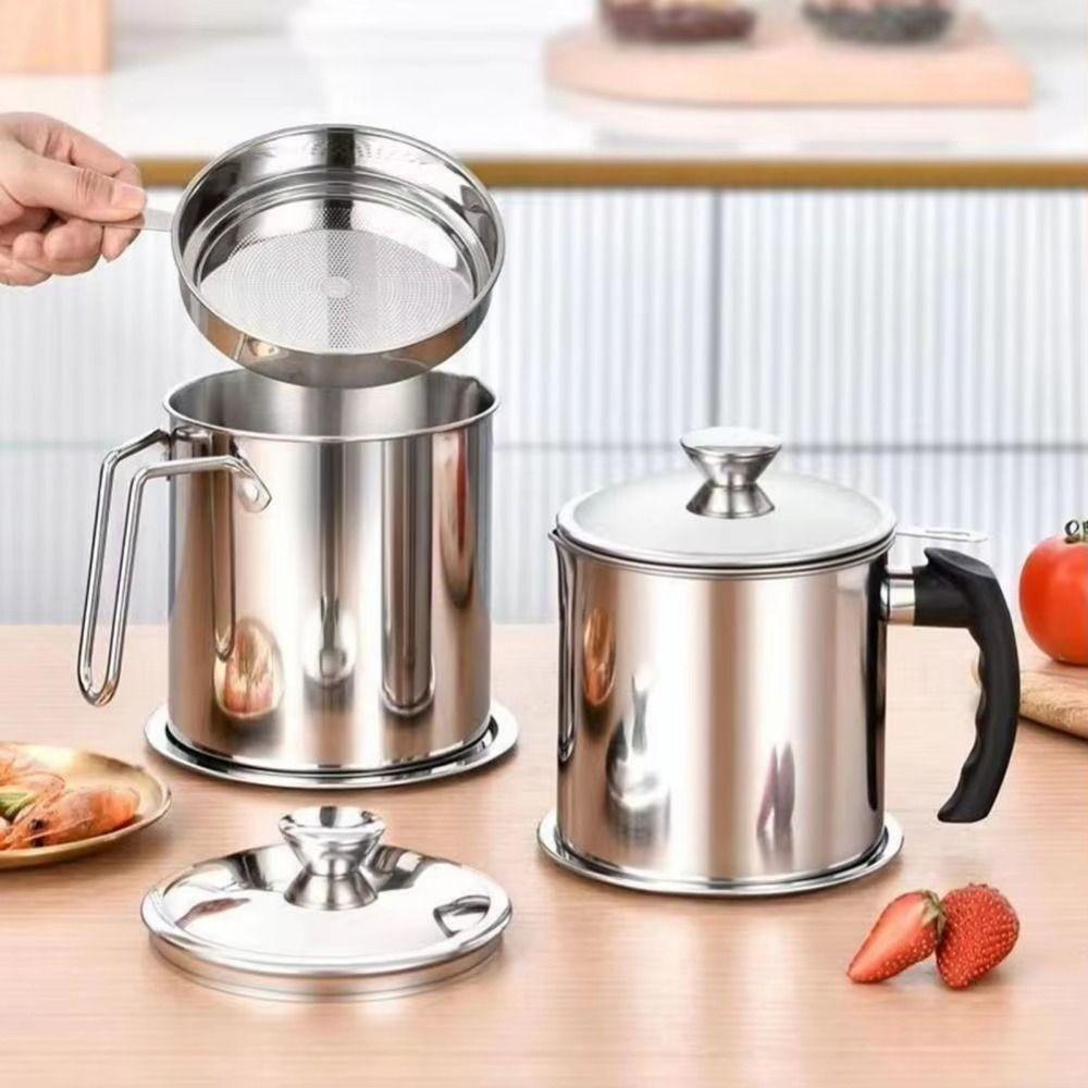 Large Capacity Oil Filtering Pot Anti-Leakage Grease Container Oil Filtration