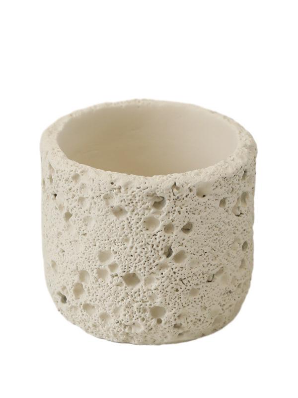 Nordic Cement Flower Pot - Creative Volcanic Rock Design, Breathable Indoor Succulent and Green Plant Planter.