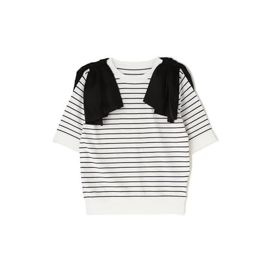 NATURAL BEAUTY BASIC (Natural Beauty Basic) Sweater Shoulder Ribbon Knit Women s