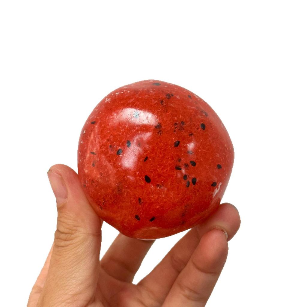 Handmade Watermelon Slushie Soft Rubber Decompression Toy with Sandy Sound and Venting Squeeze Feature