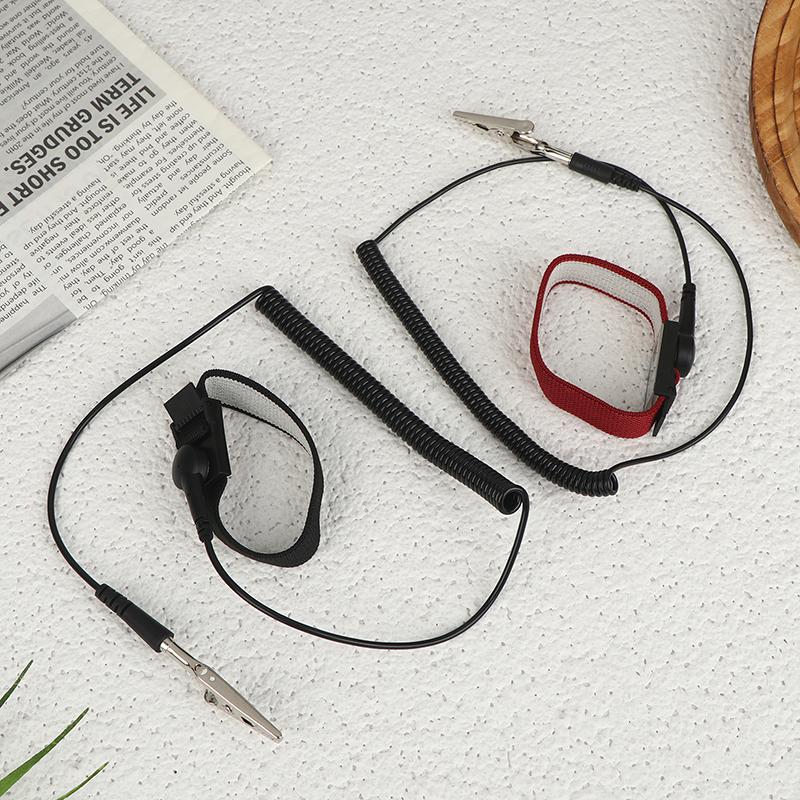 Anti Static Bracelet Electrostatic Wired Adjustable Esd Discharge Cable Wrist Band Strap Hand With Spare Wristband