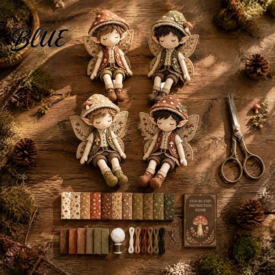DIY Keepsake Crafting 4 Supplies Kit Fabric Boys Patchwork Tools Fairy Sewing Make Boys Doll