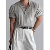 American Retro Heavyweight Short Sleeve T-Shirt Men's Polo Shirt Mature and Stable Muscle-Showing Fitness Sports Casual Top