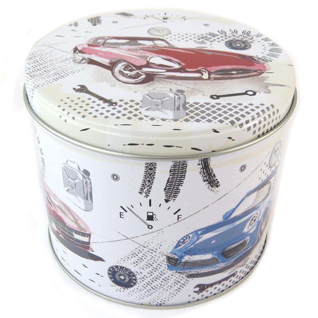 Les Trésors De Lily [P0255] - Mug porcelaine 'Vintage Cars' beige multicolore (+boite métal)