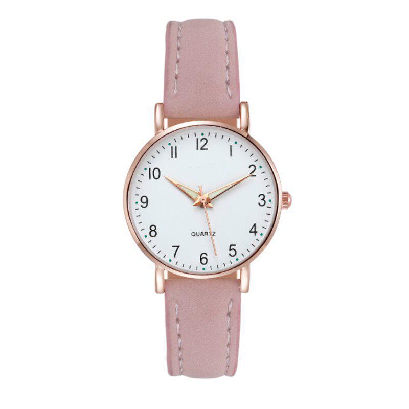 

Женские кварцевые наручные часы на кожаном ремешке розовый