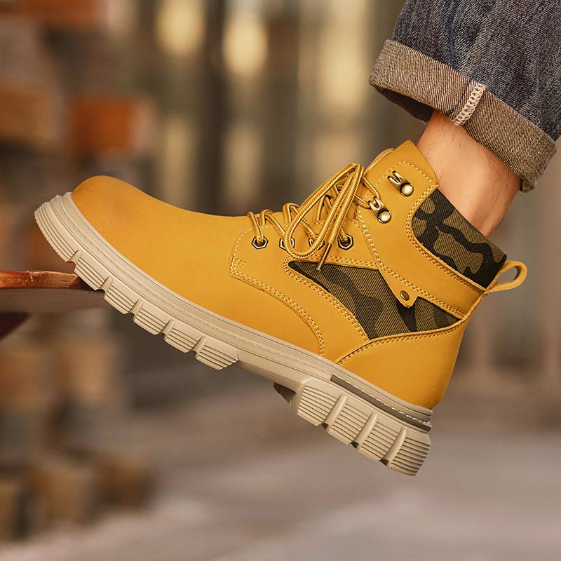 

Высокие ботинки Мужская кожаная обувь Модные мотоциклетные ботинки для мужчин Зимние ботинки Мужская обувь Ботинки на шнуровке Hombre 39