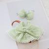 Doll Clothes for 17cm La Bubu 2-Piece Set Hair Clip Floral Dress Outfit Floral Hairpin Doll Accessory