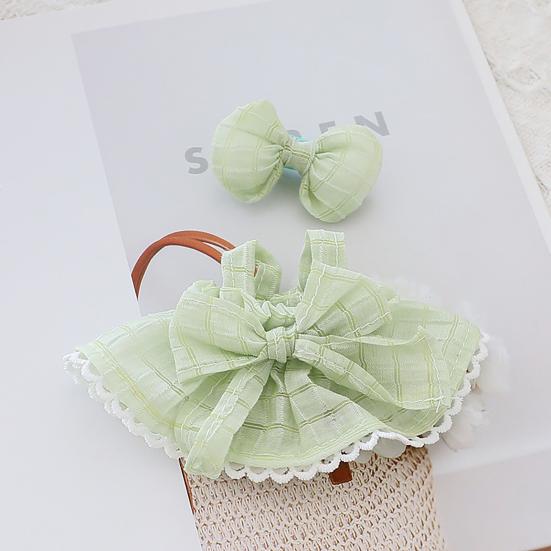 Doll Clothes for 17cm La Bubu 2-Piece Set Hair Clip Floral Dress Outfit Floral Hairpin Doll Accessory