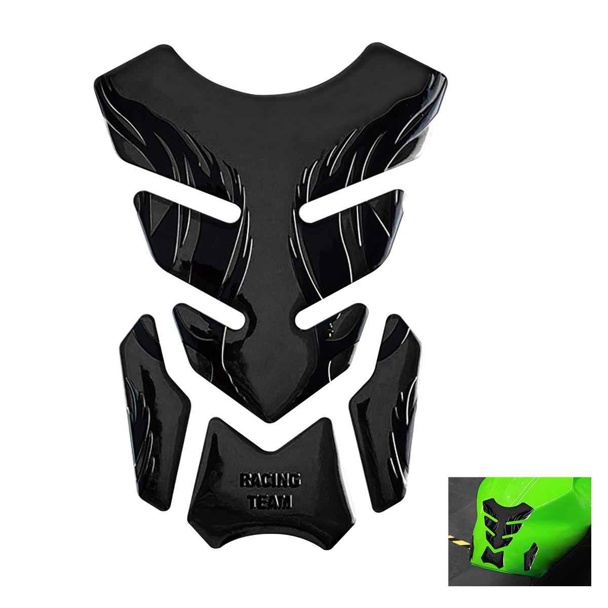 

Motorcycle Fish Bone Sticker Motorcycle Tankpad Sticker Fishbone 3D Tank Pad Stickers Oil Gas Protector Decal Modification чорний