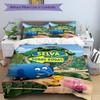Jungle Animals Wheels Print 3Pcs Bedding Set,Duvet Cover with 2 Bedro,Pillowcase Home Birthday Gift