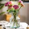 Nordic Glacier Glass Vase for Fresh Flowers, Large Transparent Hydroponic Flower Arrangement Decor for Living Room.