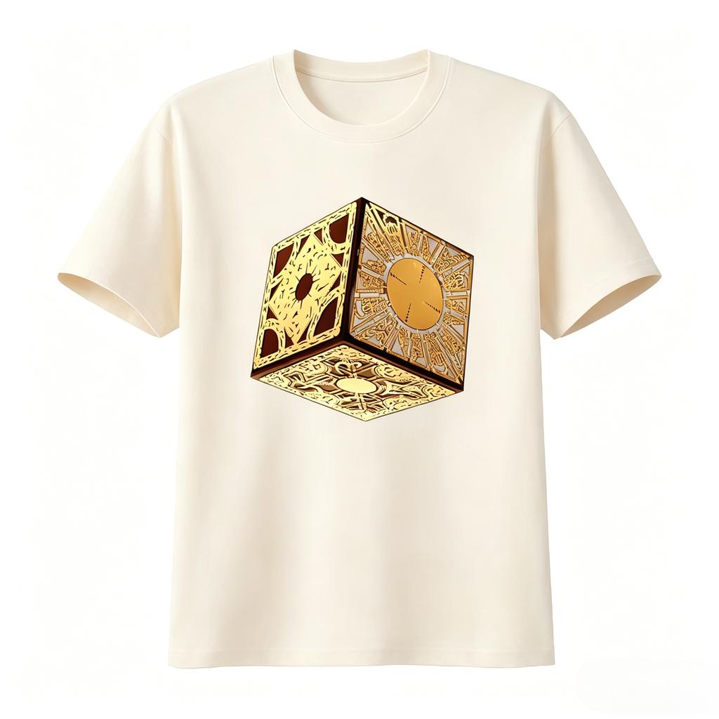 Hellraiser Puzzle Box T Shirt Pinhead 80s Horror Movie Cube Devil Design New Trendy Casual Fashion Unisex Women 2026 Summer T Shirt