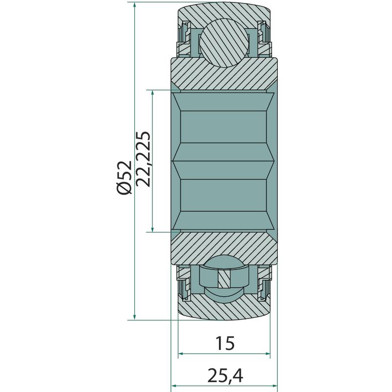 Ball bearing 23x52x25mm for MONOSEM NG 10161083