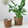 Wicker Planter Basket with Waterproof Liner Handwoven Natural Brown Willow Flowerpot