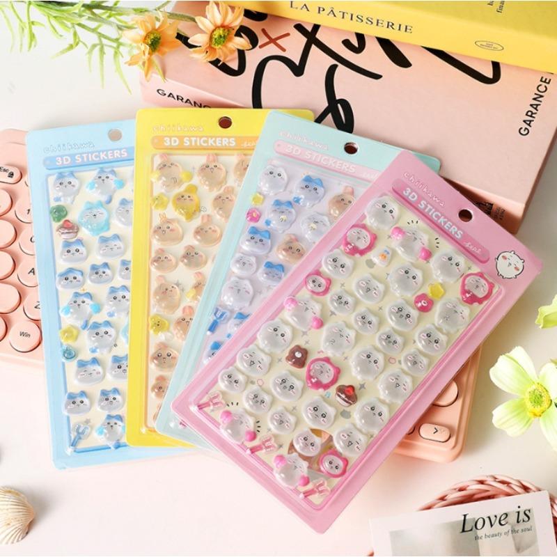 Kawaii 3D Crystal Stickers Waterproof Adhesive Decals For Phone Laptop Water Bottle Diy Journal And Kids Gift Toy