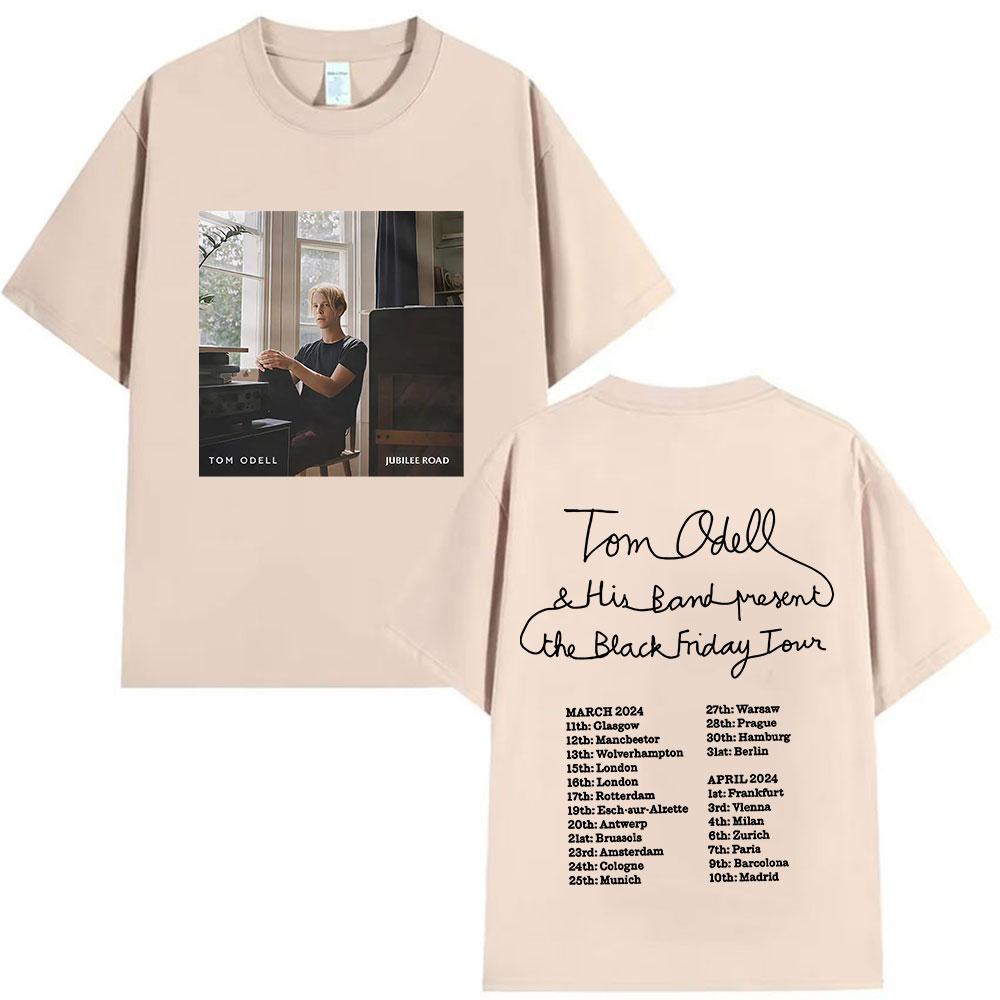 Tom Odell Tour Album 2025 Tshirt Pattern High End Mens and Womens Retro Pure Cotton Tshirt