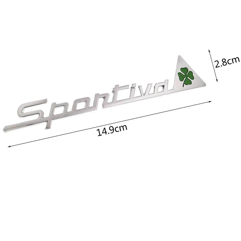 Metalen Sportiva Klaver Groen Delta Auto Zijscherm Embleem Badge Sticker voor Alfa Romeo 4C 8C 156 166 159 Giulietta Spider GT
