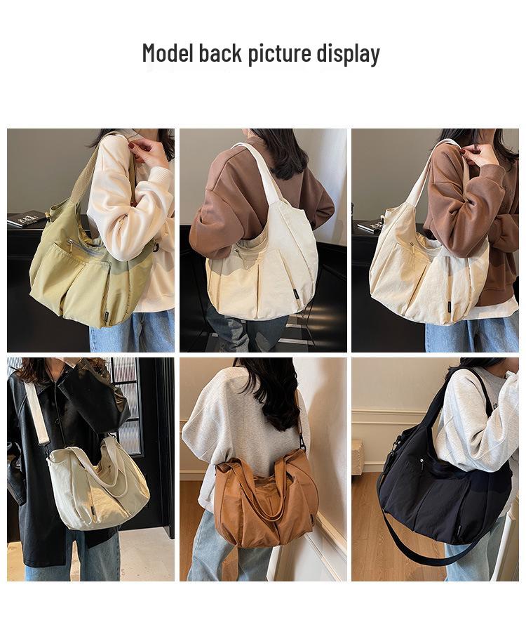 Autumn Women's High-End Large Capacity Tote & Crossbody Pleated Handbag