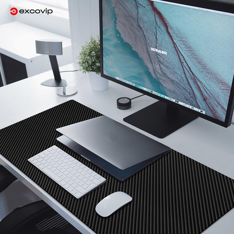 Mouse Pad, Carbon Fiber Computer Desk Mat, Laptop Office Desk Pad, Waterproof Leather, 1000*500*2mm