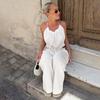 Europe, America 1116 Spring and Summer New Fashion Casual Suit Neck Sling Navel Vest Straight Pants Trousers