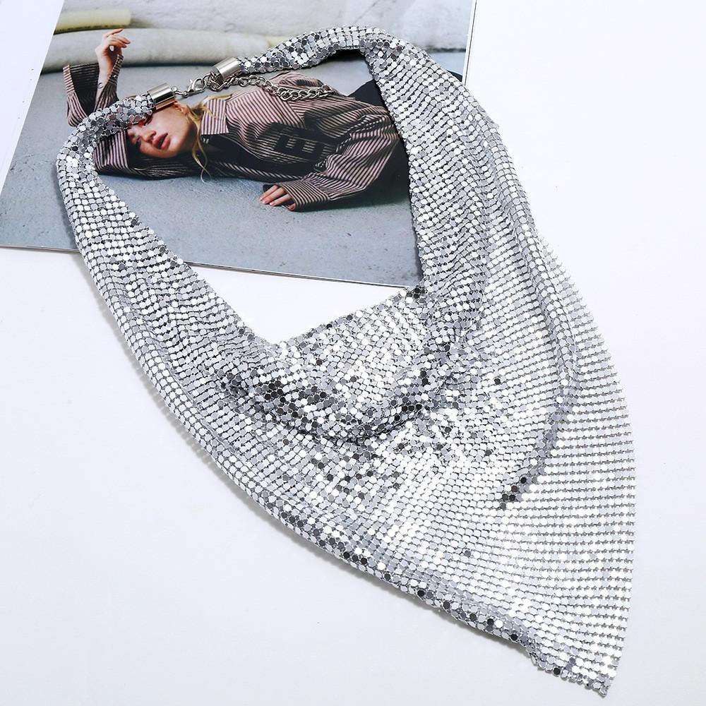 Scarf Mesh Sequin Collar Fish Scale Necklace Clothing Accessories Women For