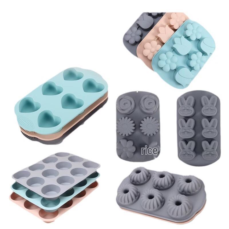 Nordic Blue Double Heart Silicone Baking Mold - 2 Pack