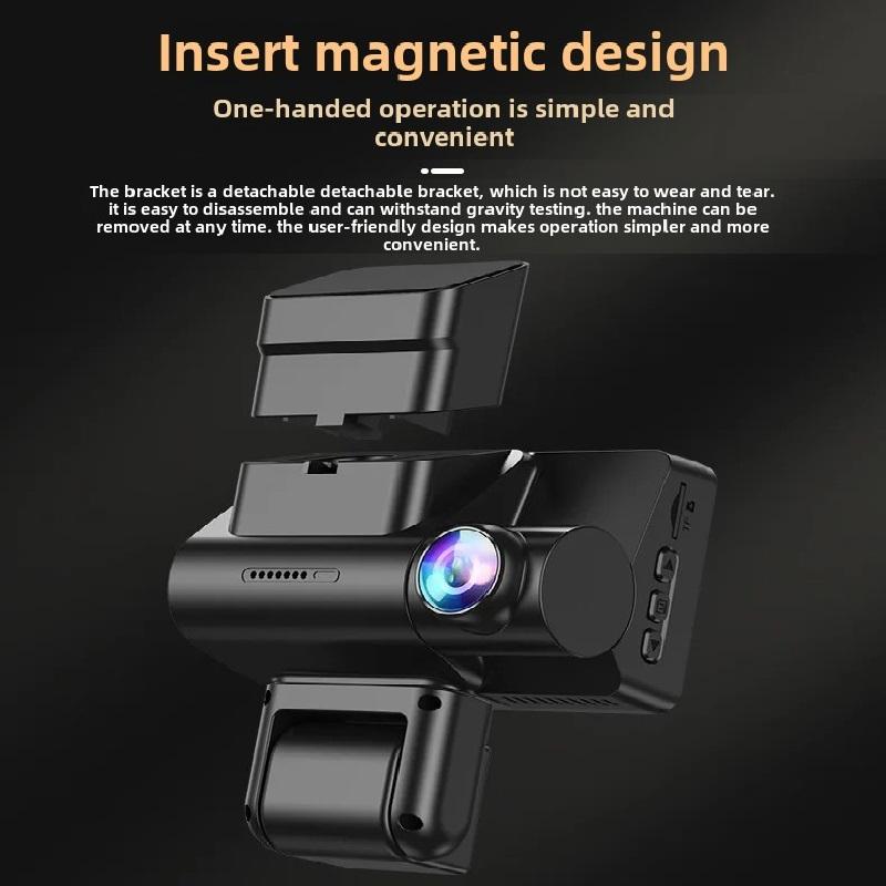 Dash Cam with Triple Recording, HD 1080P, WiFi, Infrared Night Vision, and Ultra-wide-angle Triple Lens