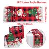 Christmas Linen Table Runner Merry Christmas Decoration For Home 2025 Navidad Noel Kerst Xmas Ornament Happy New Year Gifts 2025
