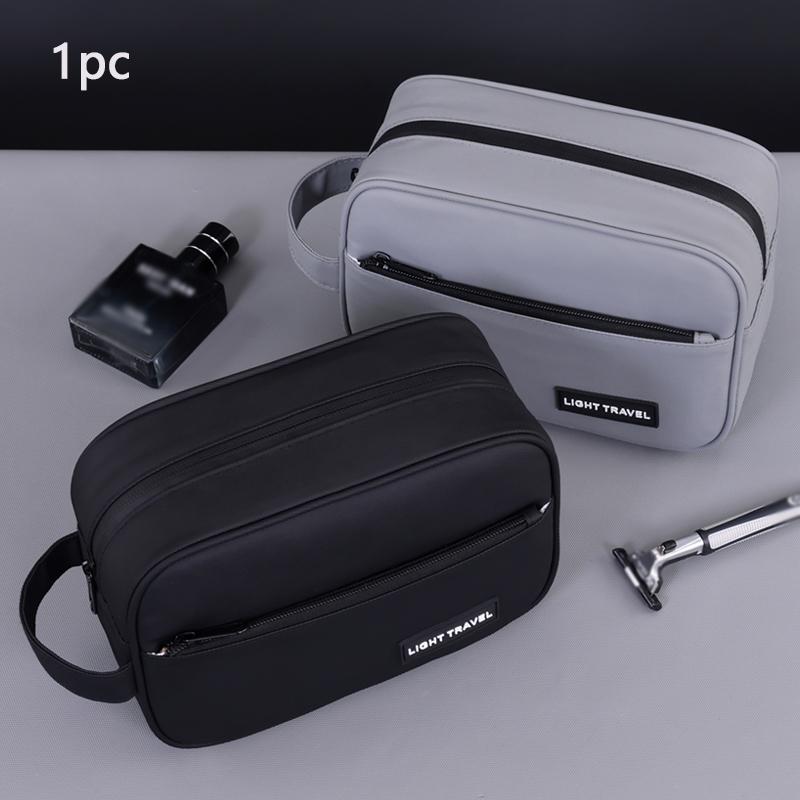 Simple solid color makeup bag large capacity waterproof handbag daily wash and toiletries storage bag