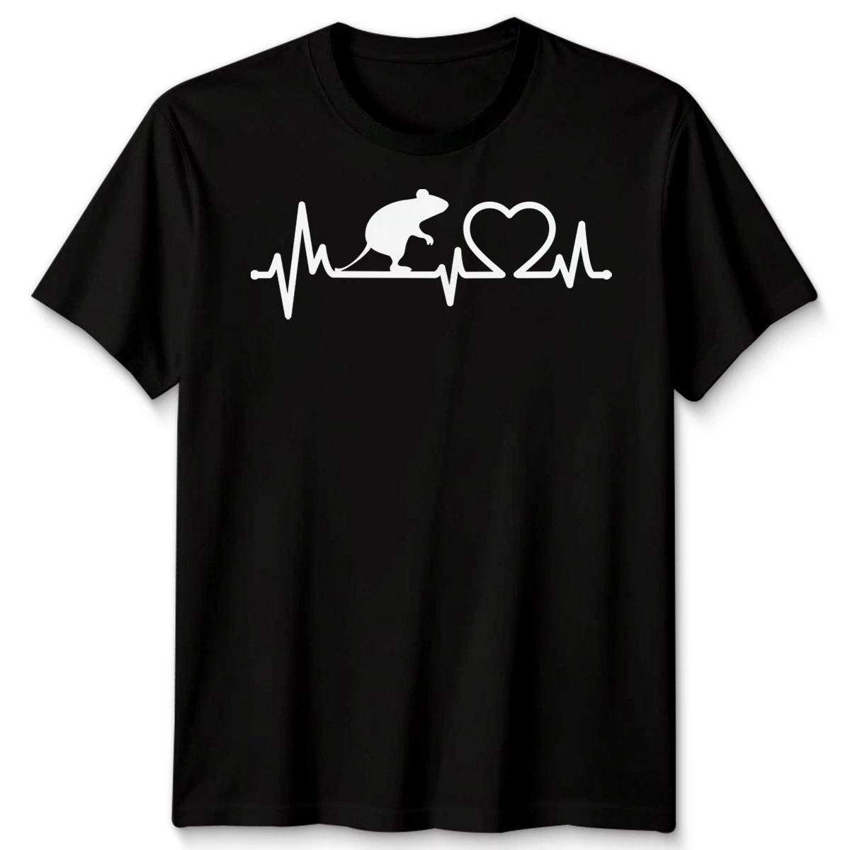 Rat Heartbeat ECG Rodent Animals Men’s T-Shirt Women’s Graphic Tee L