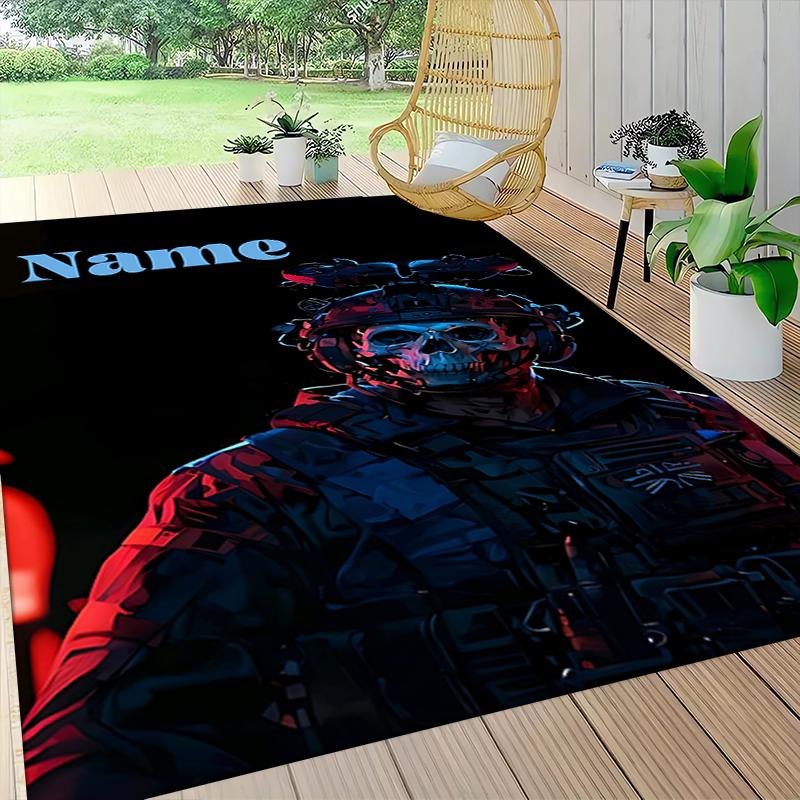 Custom Name "Shadow Warrior Emblem" Carpet Rug Customizable Soft Washable Anti-Slip Home Living Room Sofa Mats Personalized Rug. 0909155