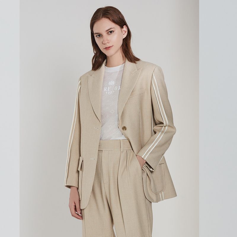 

Весенний карьерный костюм оверсайз в гусиную лапку Shallow MiG 155/XS/34