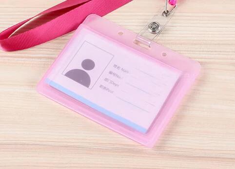 

1pcs Waterproof Transparent Card Holder Plastic Card Id Badge Holders Case To Protect Credit Cards Card Protector Cardholder розовый
