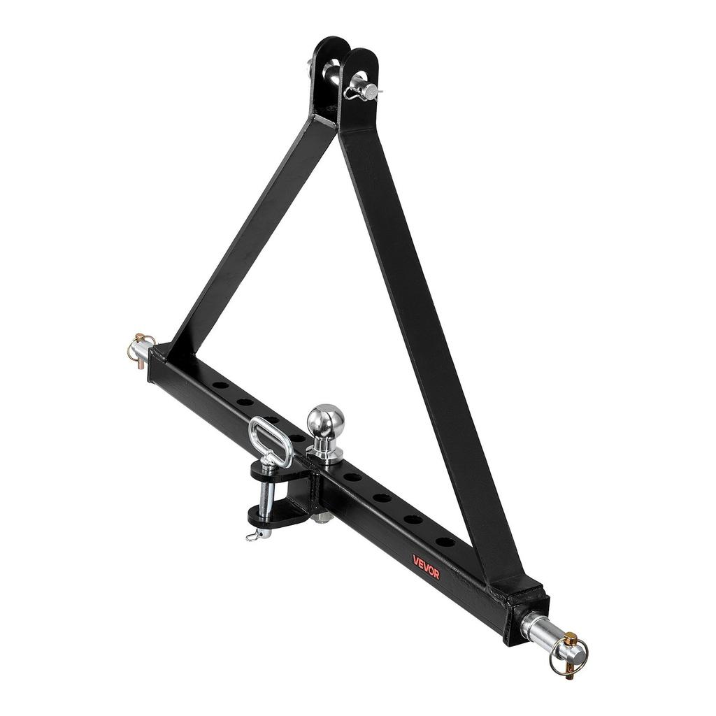 3 Point Trailer Hitch with Trailer Ball, 3 Pt Quick Hitch Attachment, Tractor Tow Drawbar Adapter, Compatible with Category 2 Tractor, Kubota,
