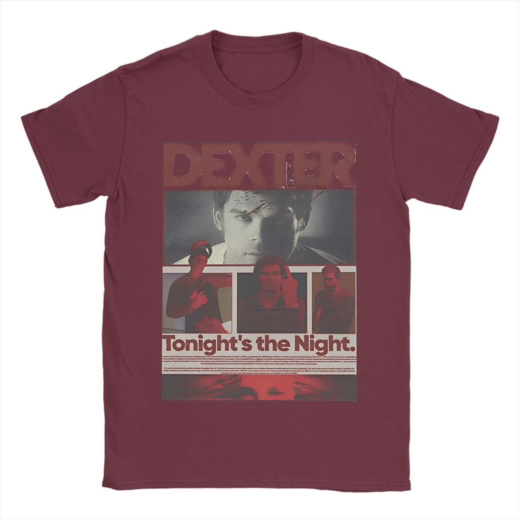 Camiseta de Algodón de la Película de Dexter Morgan para Adulto Verano Drama de TV Criminal Camisetas Retro Cuello Redondo Camiseta Harajuku Ropa Oversize