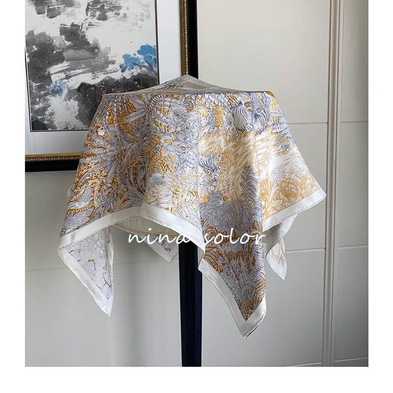 NINA SOLOR Tropical Rainforest 18 Momme Twill Silk Scarf