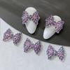 5Pcs Purple Diamond Large Bow Nail Art Accessories for Nail Art Creations