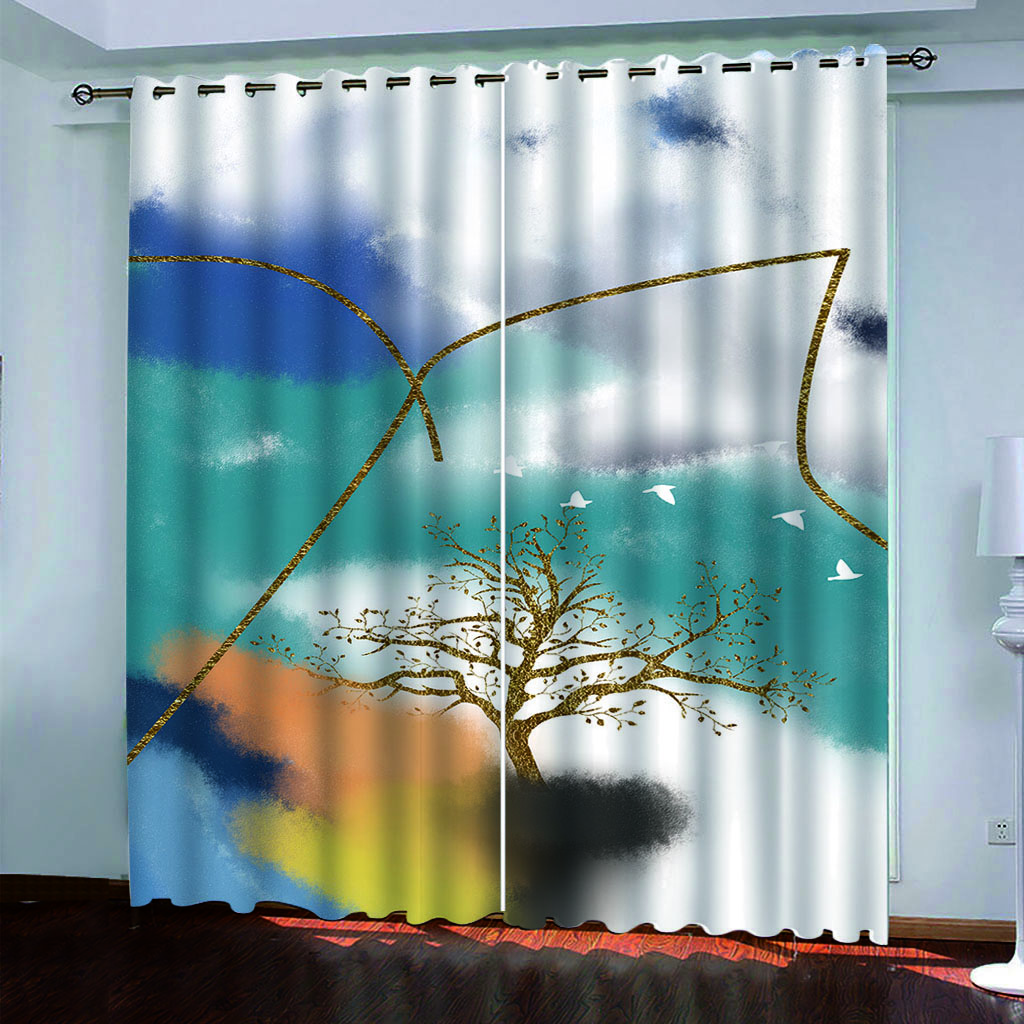 

Шторы для элегантных домов, комнат, 3D-искусство, граффити, роскошные шторы для гостиной и спальни, затемнение, теплоизоляция, 2 шт. 70Wx160Hcmx2&Grommet Top