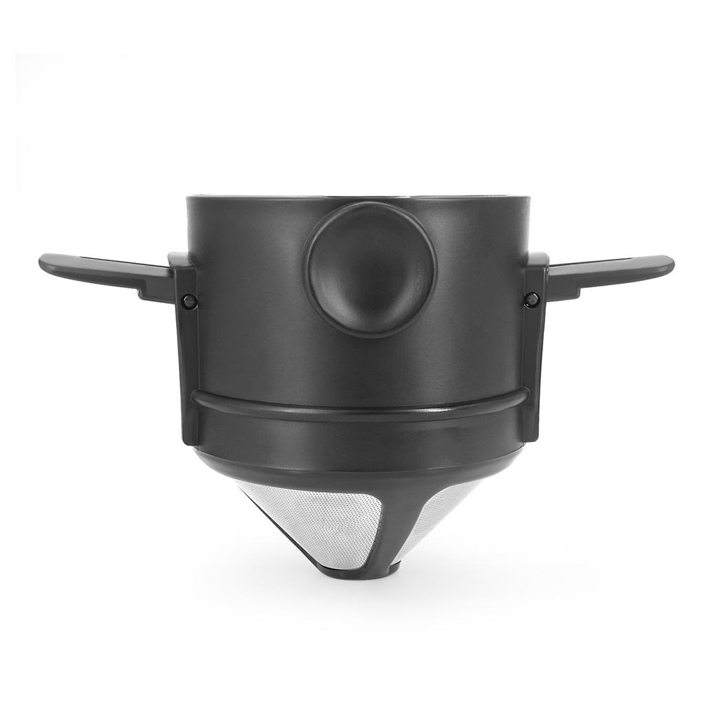 Folding Portable Hand Brewed Coffee Dripper Cone, for Drip Coffee and Tea with Stainless Steel Holder, No Filter Paper