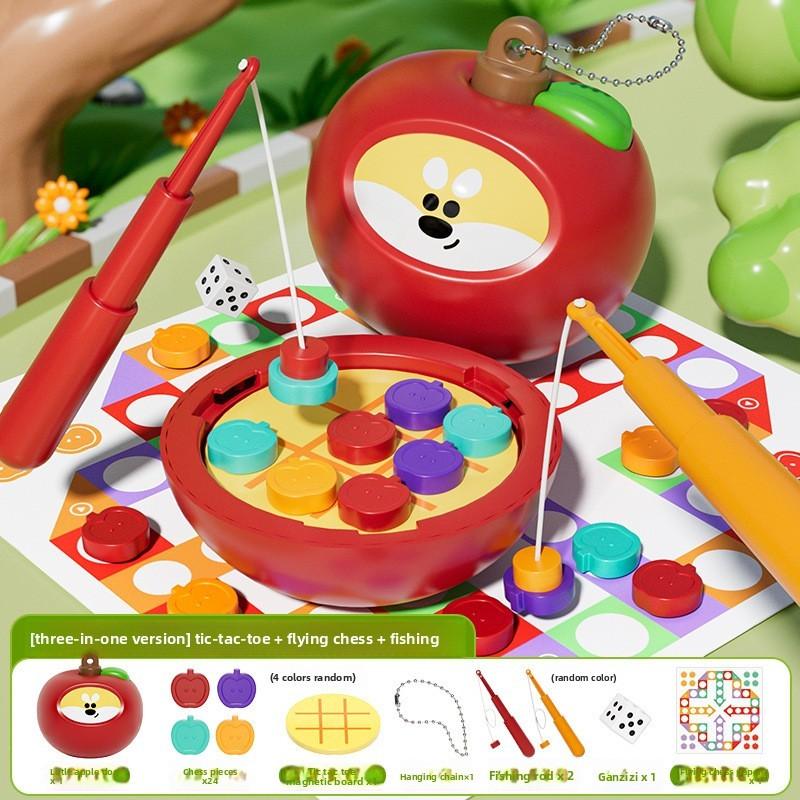 Childrens Multifunction Board Game Set With Magnetic Tic Tac Toe And Flying Chess For Indoor Play And Brain Development