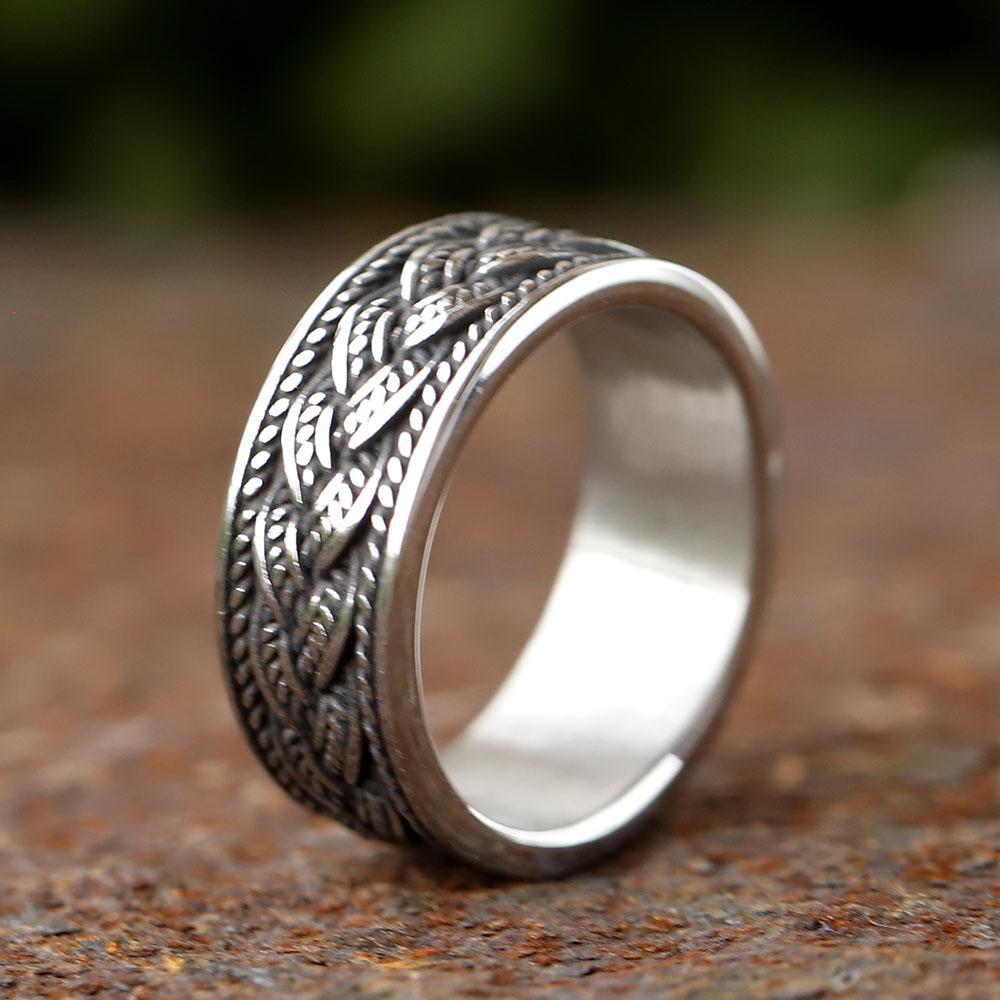 Винтажные скандинавские кольца Одина для мужчин из нержавеющей стали Кельтский узел Амулет Украшения Ретро Парные кольца Мода 7