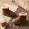 2025 Winter Baby Schneestiefel: Warm, wadenhoch, mit Samt gefüttert, flache Sohle, runde Spitze