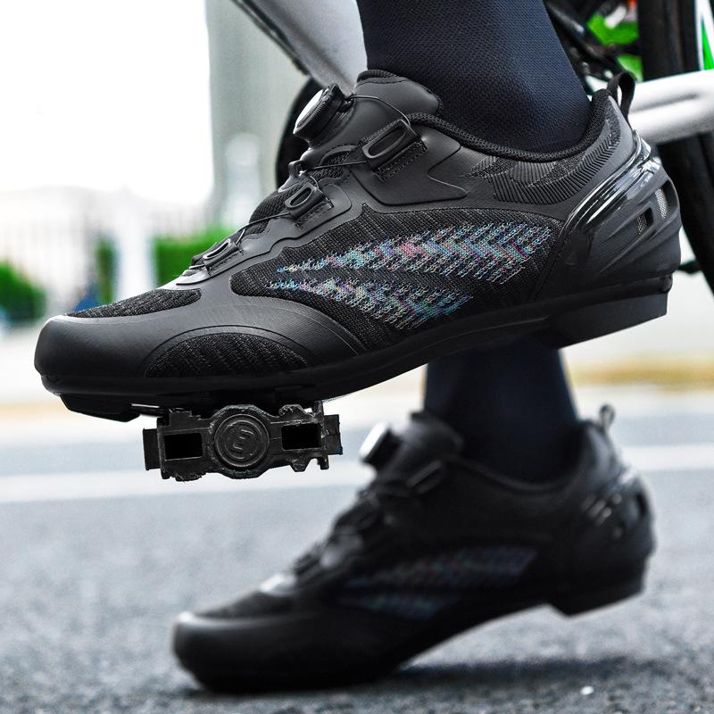 Foreign trade mesh breathable bicycle shoes cycling shoes men and women road bike lock shoes mountain bike shoes
