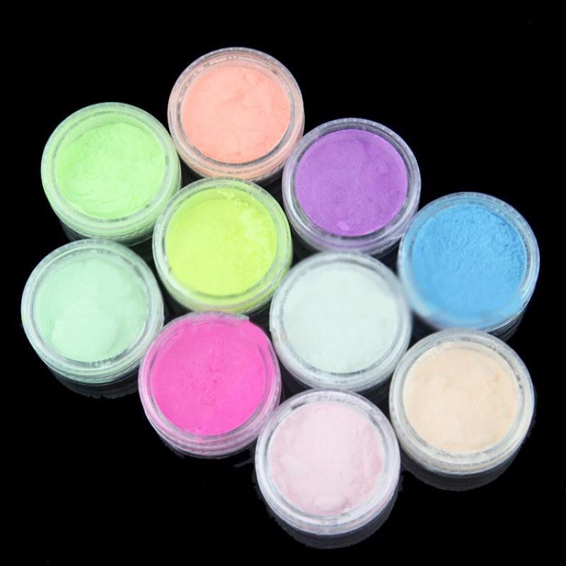 Neon Bright Nail Polish Powder Shining In Dark Dust Luminous Fluorescence Nail Art Glitter Powder