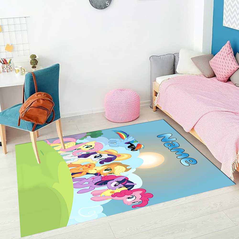 Little Pony (20) Customize your name rug, office chair cushion, home bedroom living room gift.