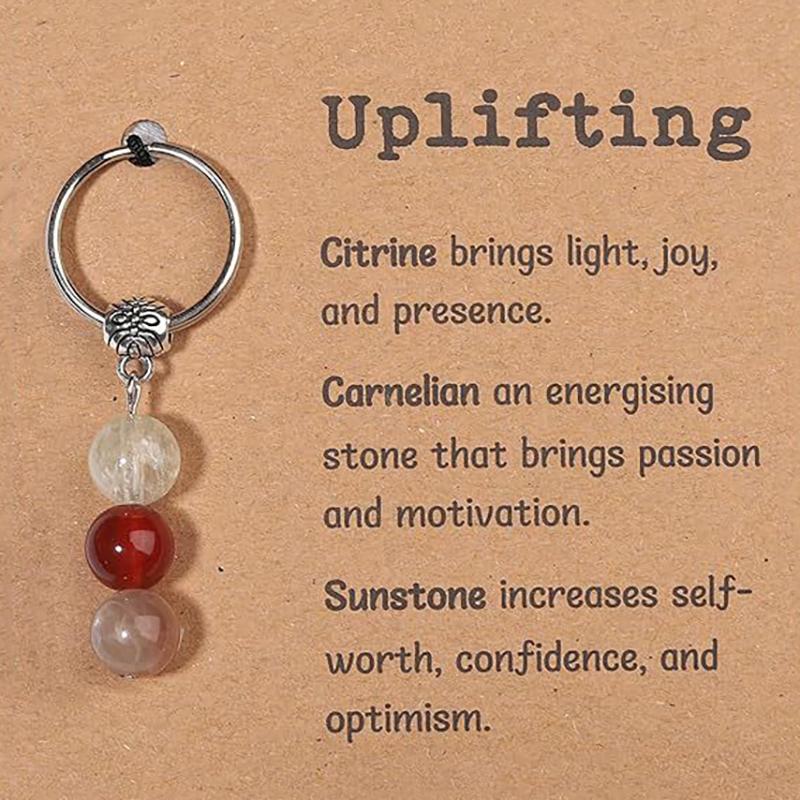 Natural Crystals Keychain Gift For  Beginnings Small Healing Stones Keychain For Anxiety Relief. Healing Crystals