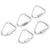 5pcs   Locking Carabiner Stainless Steel Portable Easy to Carry Carabiner for Camping Hiking