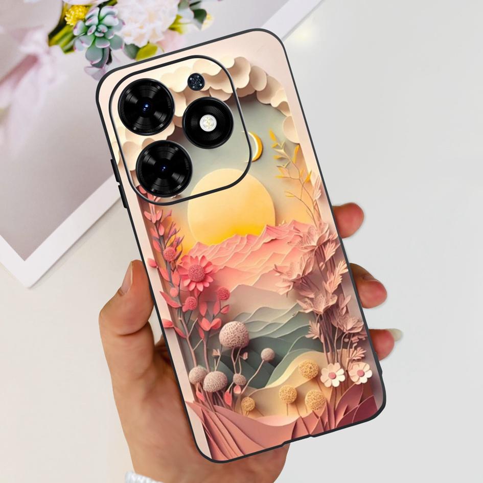 For Tecno Spark 20C Case Spark 20 Pro Cover Popular Flower Butterfly Clear Silicone Phone Cases For Tecno Spark 20 Spark20 Funda