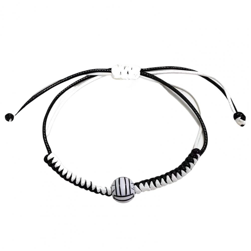 Trendy Sports Enthusiast Accessory Sports Themed Braided Bracelet with Adjustable Cord Hand Woven Rope Wristband for Enthusiasts